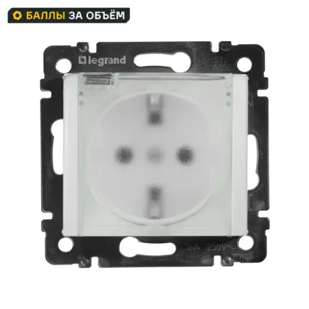 Розетка с заземлением IP44 Legrand Valena со шторками с защитной крышкой 16А 250В винтовые зажимы цвет белый пластиковые зажимы для кабеля m10