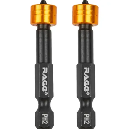 Бита с ограничителем магнитная Rage 554133 PH2x50 мм, 2 шт. магнитная ручка для отвертки 4 мм