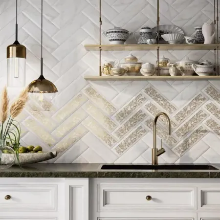 Плитка настенная Kerama Marazzi Дорато 8.5x28.5 см 0.97 м² матовая цвет белый настенная наклейка zinian абстрактные линии для кухни