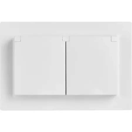 Розетка двойная встраиваемая IEK Brite РСбш12-3-44-БрБ с заземлением с крышкой и шторками IP44 цвет белый переключатели кнопки питания kcd4 пластик 30 35a 250 125 в переменного тока