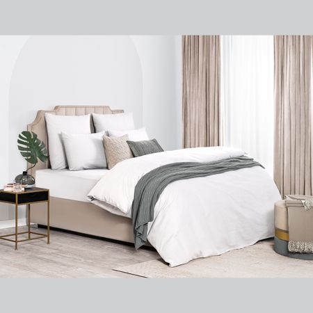 Комплект постельного белья Dome Лорено Двуспальный евро белый комплект постельного белья sofi de marko флер 3 белый с серым евро