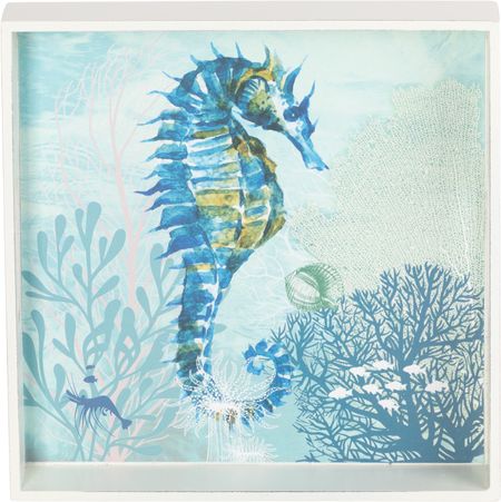 Поднос Glasar Морской конек 27х27х5 см бамбуковый поднос для ювелирных изделий 18 сеток