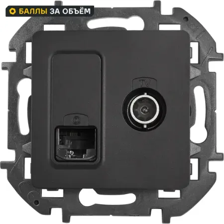 Розетка двойная TV+RJ45 категория 5e UTP Lexman Lilian цвет антрацит водонепроницаемые разъемы rj45 cat8 5 шт