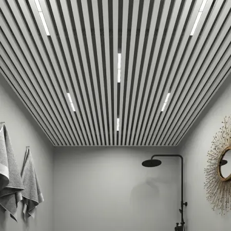 Комплект кубообразного реечного подвесного потолка для входных групп санузлов и лоджий 1.7x1.7м AR C 30/27 белый матовый комплект креплений для алюминиевого профиля heltc 2020 3030 4040