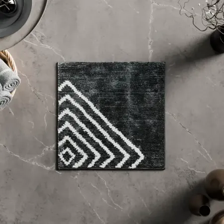 Коврик для туалета Bath Plus Ромб 50x50 см цвет черный с белым рисунком рождественские наволочки с рисунком звезд полиэстер велюр