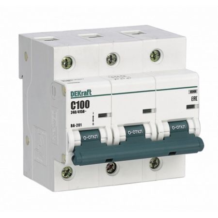 Автоматический выключатель модульный Dekraft ВА-201 3P 125А тип D 10 кА 400 В (13031DEK) плата управления аппарата точечной сварки slite ny d01