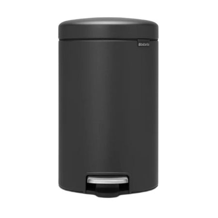 Ведро для мусора Brabantia NewIcon с крышкой 12 л металл графитовое с напылением с педалью