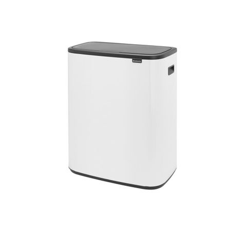Ведро для мусора Brabantia Bo Touch Bin с крышкой двухсекционное 30/30 л металл белое корзина несгораемая brabantia для бумаг 7 л