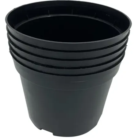 Горшок для рассады литьевой круглый 1 л пластик черный 5 шт