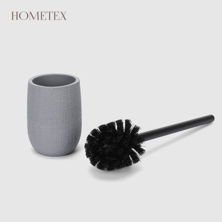 Держатель с ёршиком Hometex Клетка тёмно-серый