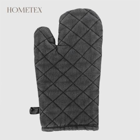 Прихватка-рукавица Hometex черная джерси 18x32 см