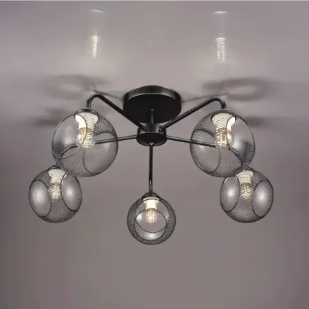 Люстра потолочная Эйр РС21386 5 ламп 15 м² цвет черный люстра erbusco l 1 5 60 100 n