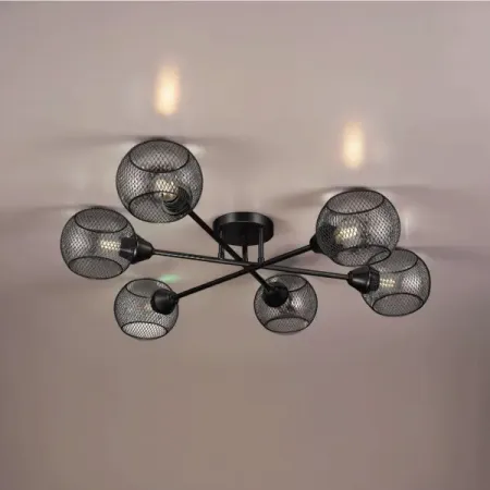 Люстра потолочная Эйр РС23634 6 ламп 18 м² цвет черный люстра erbusco l 1 5 60 100 n