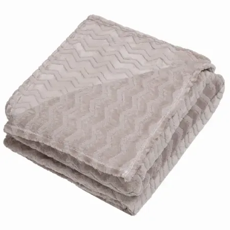Плед Зигзаг 200x220 см фланель цвет бежевый