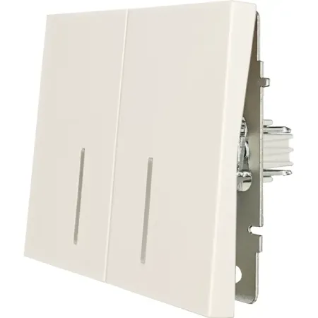 Выключатель встраиваемый Zima 2 клавиши с подсветкой цвет слоновая кость пластиковые клавиши выключателей 10 шт