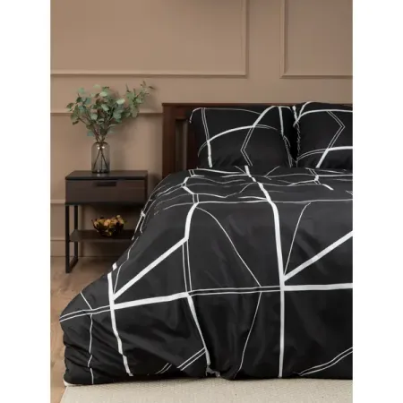 Комплект постельного белья Amore Mio Гео евро полисатин черный комплект постельного белья sofi de marko руби разно ный евро