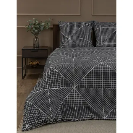Комплект постельного белья Amore Mio Грид евро полисатин черный комплект постельного белья sofi de marko руби разно ный евро