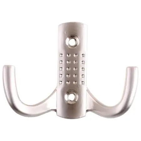 Крючок мебельный K204SN двухрожковый цинк/алюминий цвет матовый никель складная вешалка для сумок из алюминиевого сплава