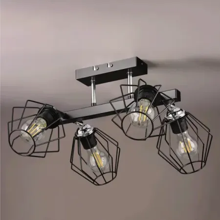 Люстра потолочная Гранж РС21384 4 лампы 12 м² цвет черный люстра erbusco l 1 5 60 100 n