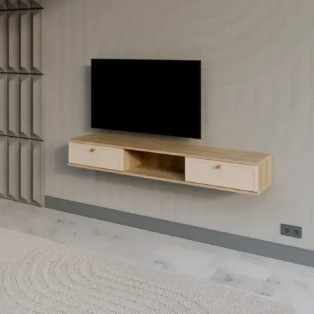 Тумба под телевизор KONSENSA Амьен 150x20x30 см ЛДСП цвет бежевый телевизор 32 hyundai h led32bs5002