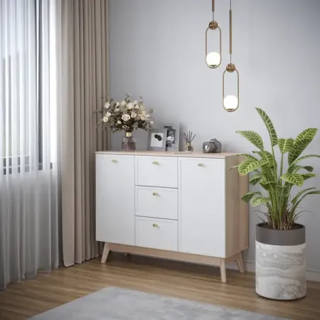 Комод KONSENSA Амьен 3 ящика 120х94х41.7 см ЛДСП цвет белый/коричневый задняя крышка для yamaha fz6 n 2004 2007 спидометр тахометр