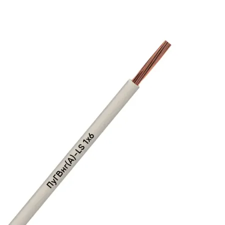 Электрический провод ПуГВнг(А)-LS 1x6 на отрез цвет белый ГОСТ кабель пугвнг а ls 1x2 5 на отрез гост