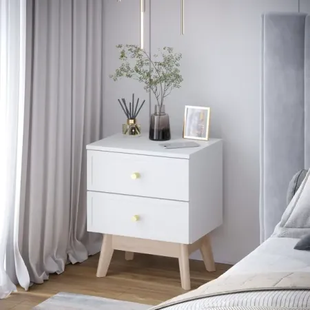 Тумба прикроватная 2 ящика KONSENSA Лион Амьен 45x54x35 см ЛДСП цвет белый задняя крышка для yamaha fz6 n 2004 2007 спидометр тахометр