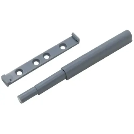 Толкатель мебельный для стеклянных дверей 14x85 мм ПВХ цвет серый черные резиновые прокладки для проводов 13 60 мм