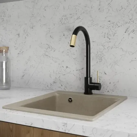 Смеситель для кухни Vidage общая высота 37.3 см цвет черный/золотой смеситель для кухни dqok нержавеющая