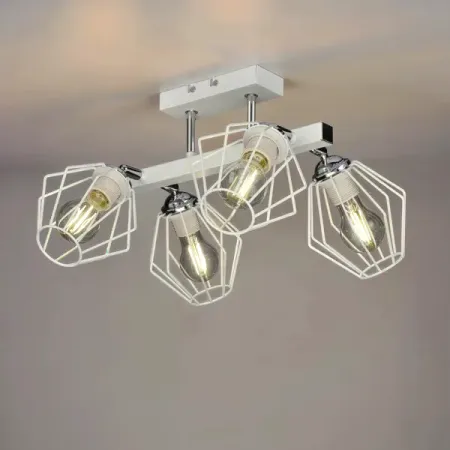 Люстра потолочная Дрим РС21514 4 лампы 12 м² цвет белый люстра erbusco l 1 5 60 100 n