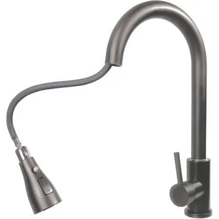 Смеситель для кухни выдвижной излив 22 см цвет сатин смеситель для кухни dqok нержавеющая