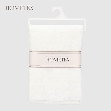 Скатерть Hometex белая вышивка полиэстер 140х240 см лен белая скатерть дорожка