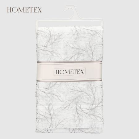 Скатерть Hometex цветы серая вышивка полиэстер 140х300 см