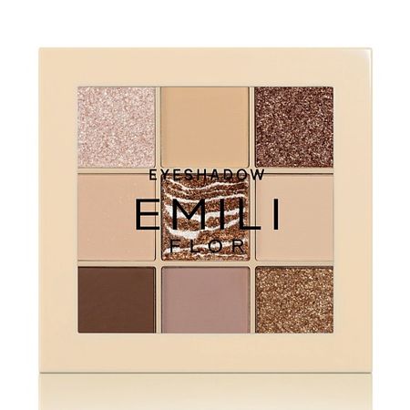 Палетка EMILI FLOR ПАЛЕТКА ТЕНЕЙ ДЛЯ ВЕК E 9 оттенков  Нюдовое сияние палетка теней для век parisa diffusion