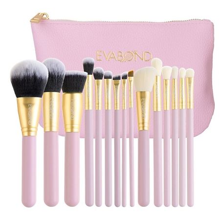 Набор кистей EVABOND Набор макияжных кистей, 15 предметов питьевой todelia 5 предметов кувшин 1 5л 4 стакана 150мл пластик