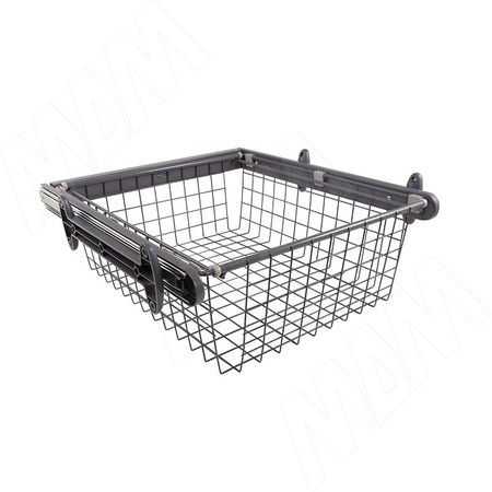 BELLE Корзина для белья, 500 мм, графит, полн. выдв. (BE50BAGR) probox lt f40 система сортировки и хранения 2 емкости 2x18 креп фасада полн выдв плавн закр графит brd402 36dg