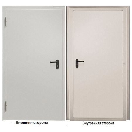 Дверь техническая Промет ДТ-1 глухая левая серый RAL 7035 850х2050 мм