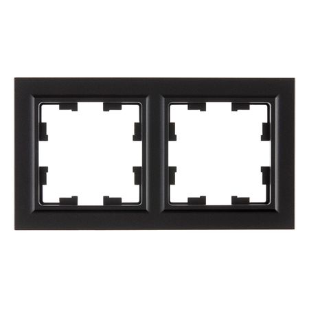 Рамка IEK Brite РУ-2-БрЧ-44 двухместная черная (BR-M22-44-K02) кнопка рулевого колеса автомобиля в стиле углеродного волокна нижняя рамка наклейка abs для suzuki swift 2017 2018 2019 2020 2021 2022 2023 2024 2025 suzuki fronx 2024 2025