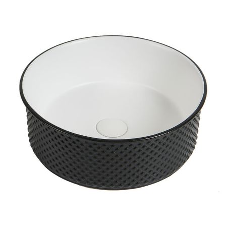 Раковина Corsa Deco Crystal 38 см накладная черная/белая матовая (ABCR38BW)