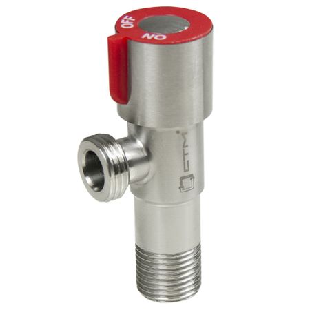 Кран шаровой нержавеющая сталь СТМ 1/2 НР(ш) х 1/2 НР(ш) к бытовой технике проходной вентиль угловой (CASB1212) кнопки для угловой шлифовальной машины