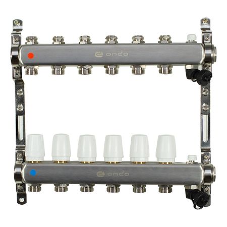 Коллекторная группа Ondo 1 ВР(г) х 6 выходов 3/4 НР(ш) ЕК х 1 ВР(г) комплект уплотнительных колец для кофемашин saeco