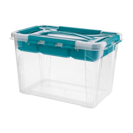 Контейнер для хранения Econova Grand Box (433224202) 290х190х180 мм 6,65 л с замком и органайзером пластиковые прозрачные мини ящики для хранения 100 штук