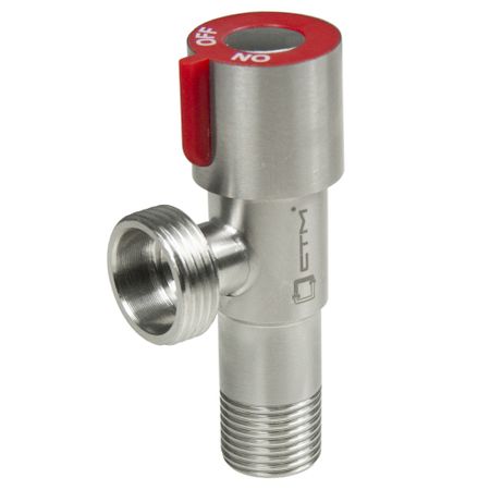 Кран шаровой нержавеющая сталь СТМ 1/2 НР(ш) х 3/4 НР(ш) к бытовой технике проходной вентиль угловой (CASB1234) кнопки для угловой шлифовальной машины