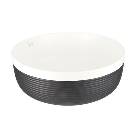 Раковина Corsa Deco Groove 36 см накладная черная/белая матовая (ABGR36BW)