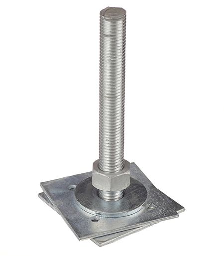 Анкер регулировочный оцинкованный М24 h200 100х100х4 мм runbazef деревянные накладки с резьбой