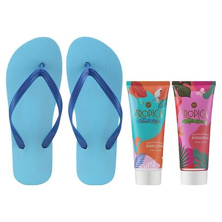 Набор средств для ухода за телом ACCENTRA Подарочный набор Tropica + Шлепанцы