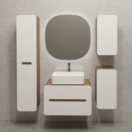 Тумба под накладную раковину Окинава 80x49.6 раковина Kirovit Олимпия шкаф навесной шкаф-пенал цвет корпуса белый пенал hazbin hotel