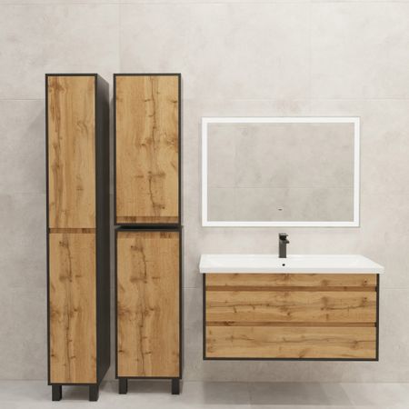 Тумба под накладную раковину Wood 96.8x49 раковина Kirovit Фостер шкаф-пенал шкаф напольный цвет корпуса разноцветный пенал hazbin hotel