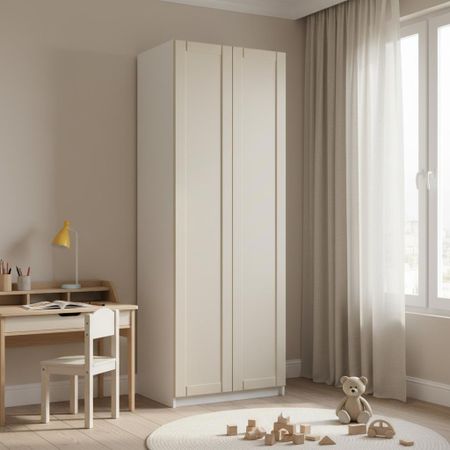 Шкаф распашной Байонна латте 80х232,2х54,5 с 4 полками и штангой ЛДСП белый тахта ирис велюр monolit латте