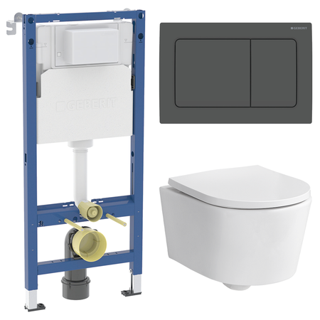 Комплект инсталляции Geberit Alpha с безободковым унитазом Sensea Neo клавиша Geberit Alpha черная 10 шт платы адаптеры sop8 dip8